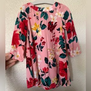 Old Navy Dresses | Old Navy Floral 3/4-Sleeve Dress Antique Coral